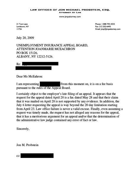 From, Kyla Olsen Ap 651-8679 Sodales Av. . Nj unemployment appeal letter sample